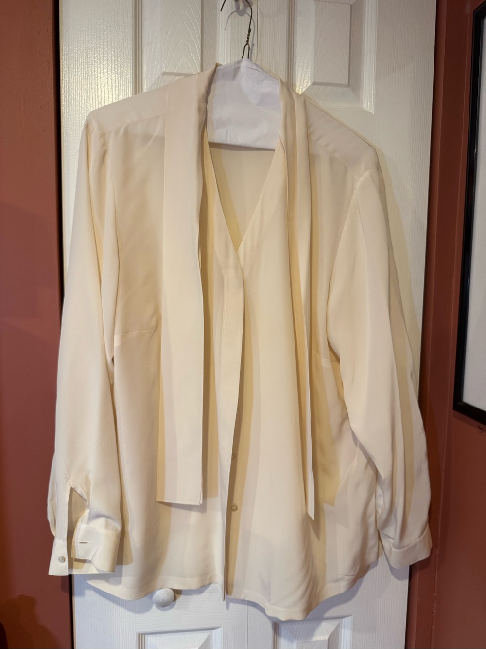 Cream Josephine Chaus Tie-Neck Blouse